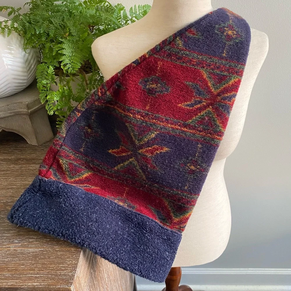 Rare Vtg L.L. Bean Wool Winter Tassle Long Elf Hat Red Blue Green